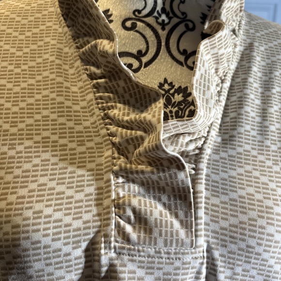 J McLaughlin Durham Ruffle Top With Ruffle Collar Stretch Sz XL - Picture 2 of 7